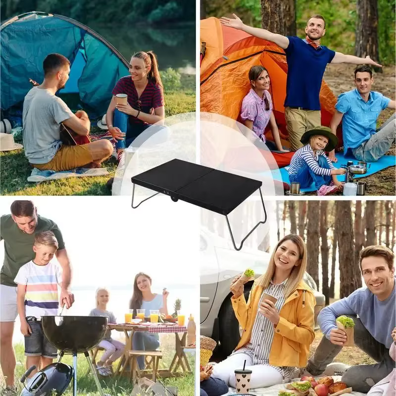 Table pliante de camping de petite taille, tables de pique-nique d'extérieur en alliage d'aluminium léger, bureau de café pliable pour la randonnée et la pêche