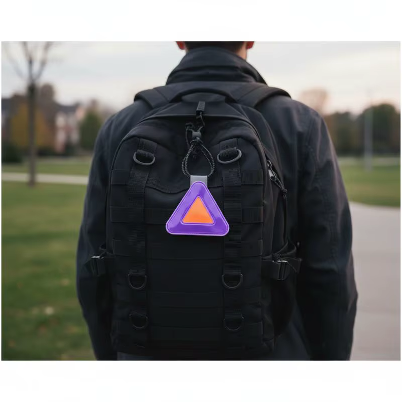 Panneau triangulaire réfléchissant pour vélo