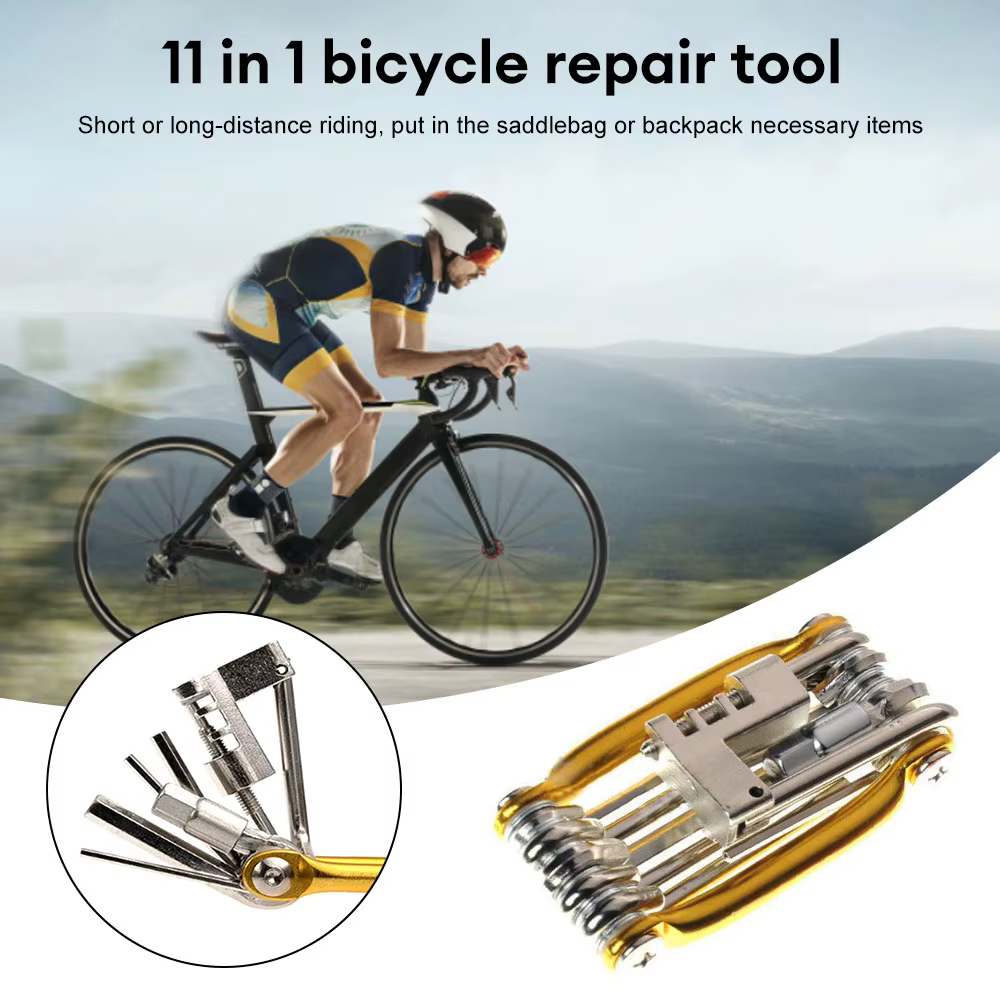 Kit d'outils de réparation de vélo 11 en 1