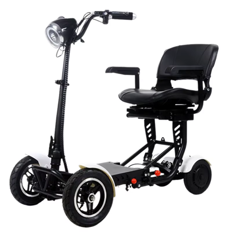 Trottinette électrique pliable à quatre roues pour personnes âgées
