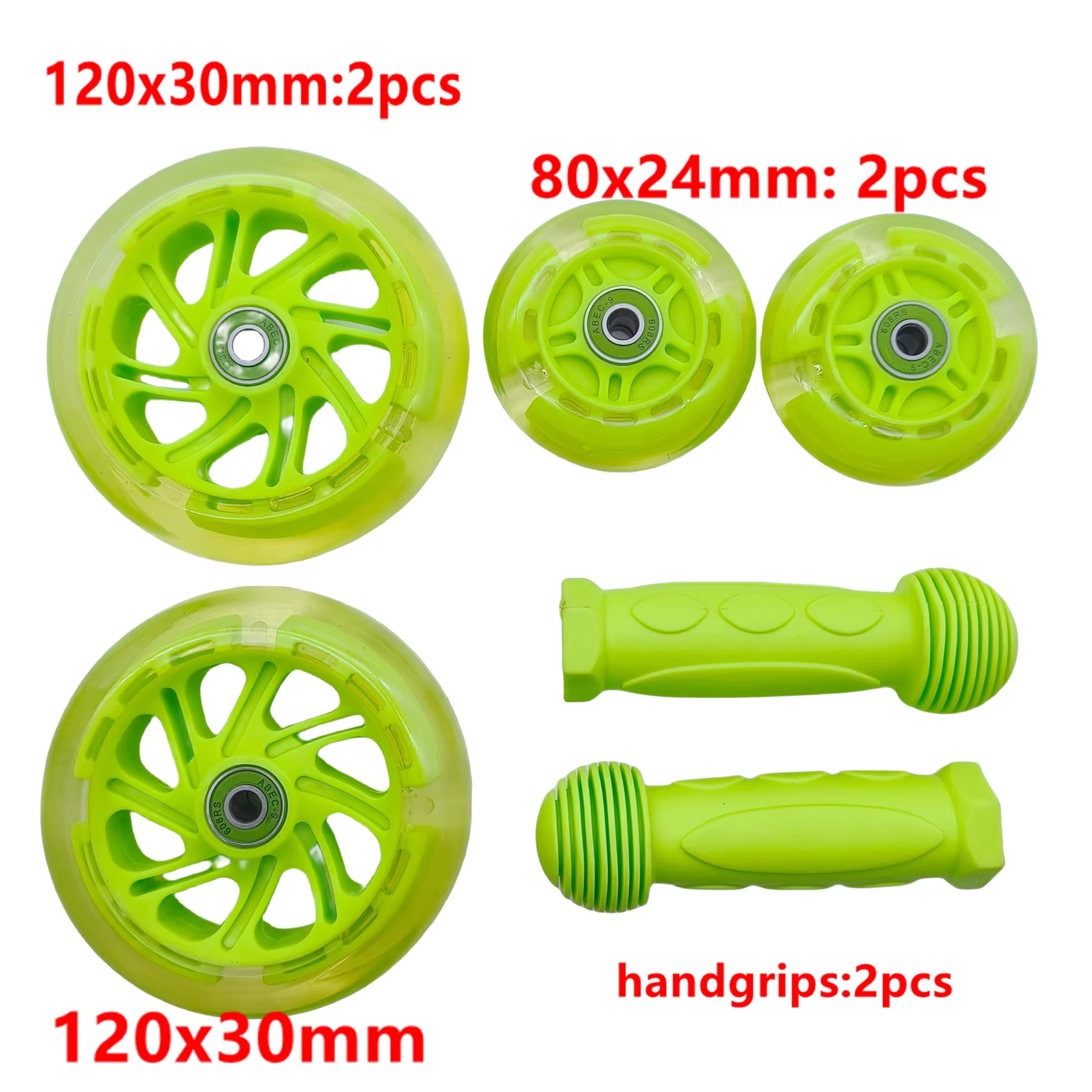 Poignée clignotante pour roue de scooter, 80x24mm, 120x24mm, 120x30mm
