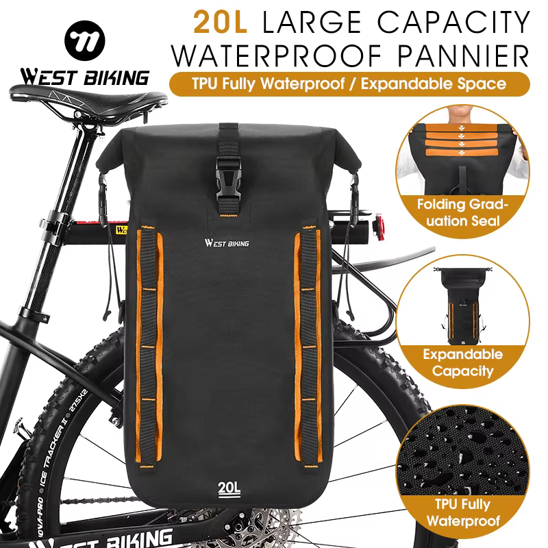 Sac de vélo WEST BIKING entièrement étanche