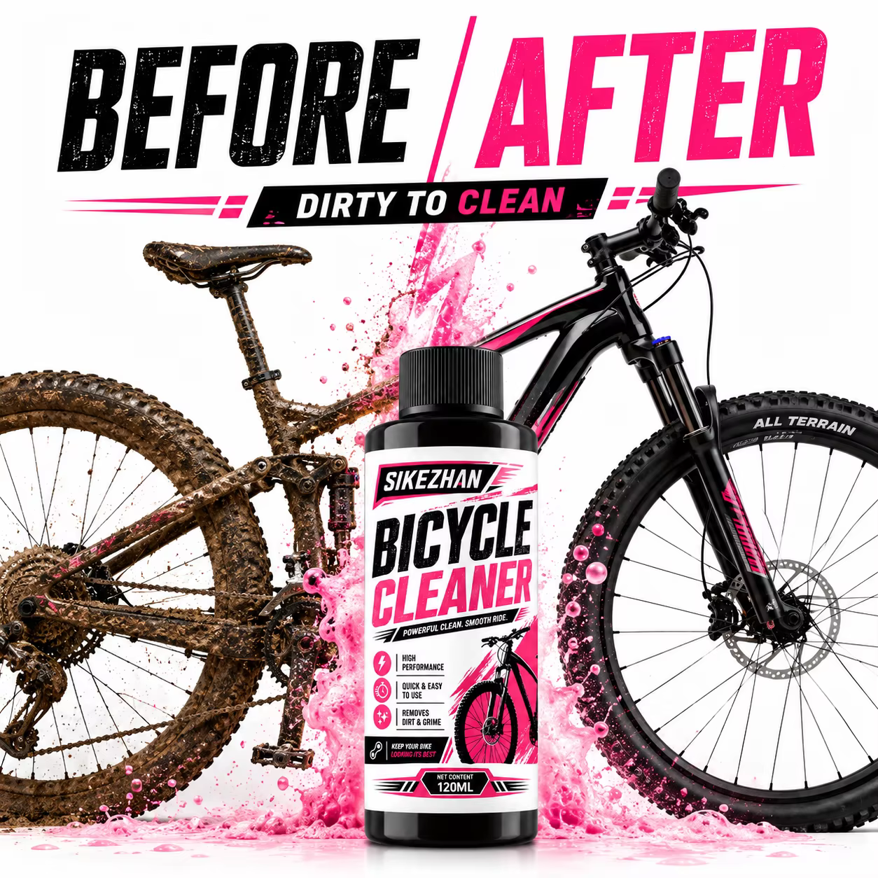 Nettoyant pour transmission de vélo 100 ml, liquide de nettoyage et d'entretien de chaîne de vélo, dégraissant en spray, nettoyant pour chaîne de vélo, dégraissant pour vélo
