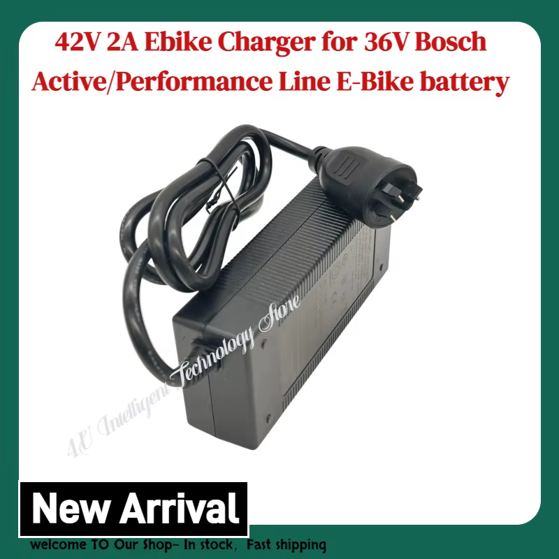 Chargeur de vélo électrique Elecrun 42V 2A compatible avec les batteries Bosch Active/Performance Line 36V pour vélos électriques