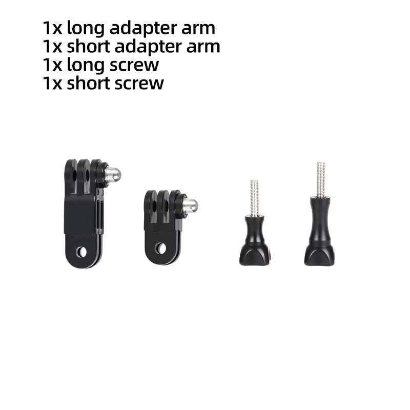 Kit d'accessoires pour GoPro 13 12 11 avec bras réglable, crochet en J, vis longues et courtes, supports adhésifs pour caméra d'action Insta360 DJI