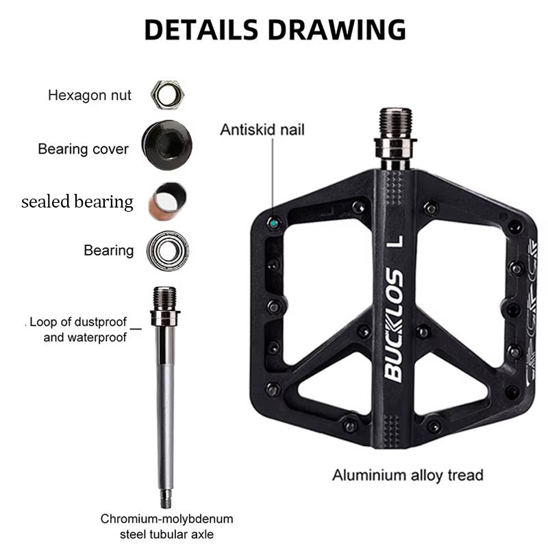 BUCKLOS pédales DU roulement vélo pédale plate-forme ultraléger en Nylon route VTT