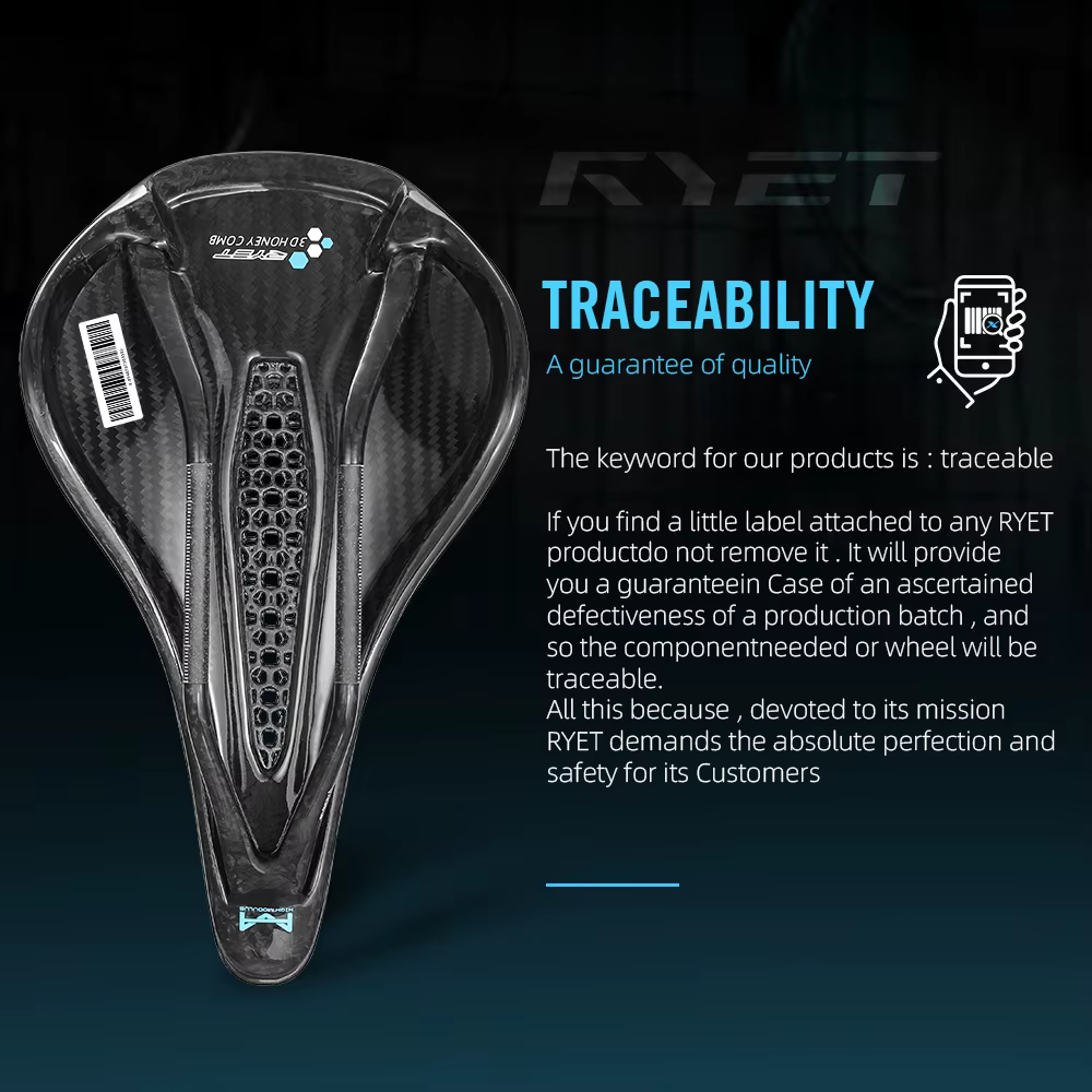 RYET 3D selle de vélo imprimée 145MM/155mm 7*9 carbone vtt coussin de siège