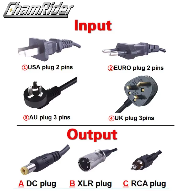 Chargeur de batterie au Lithium 36V 42V 48V 54.6V 52V 58.8V