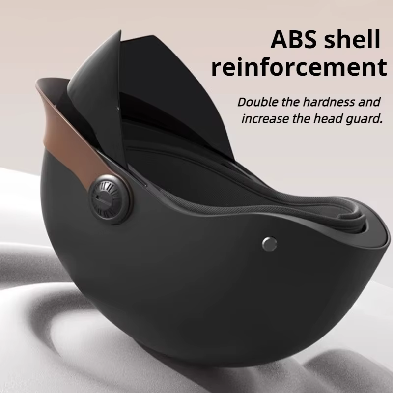 Casque de moto électrique demi-casque certifié 3C pour hommes femmes adultes avec lunettes légères respirantes