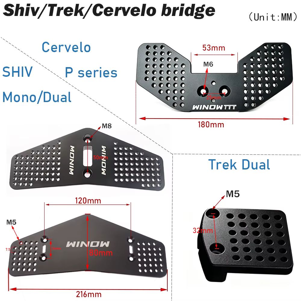 Plaque de conversion de vélo en aluminium WINOWTTT TRIATHLON TT