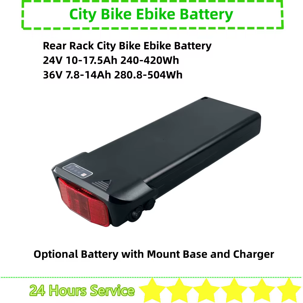Elcykel 28 "batterie de vélo électrique de ville 36V 10.4Ah 10Ah 12Ah 14Ah montage de support
