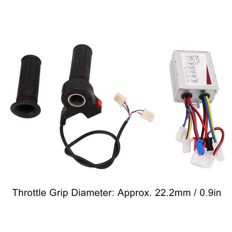 Contrôleur de moteur de vélo électrique 12V/24V/36V 500W brossé et 3 poignées d'accélérateur pour vélos et Tricycles électriques