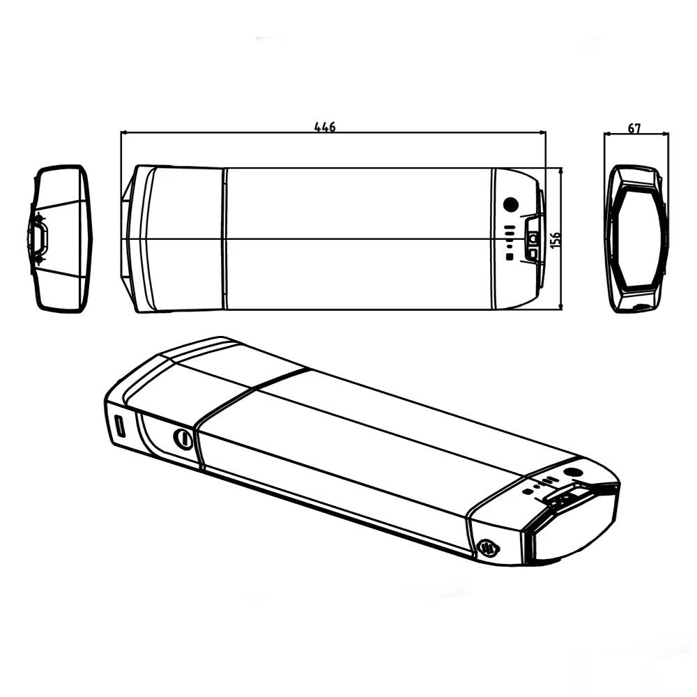 Batterie de vélo électrique pour support arrière