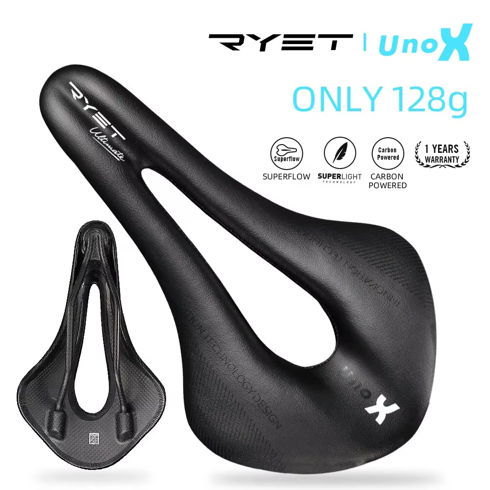 RYET Carbone Selle De Vélo Ultra Léger En Cuir