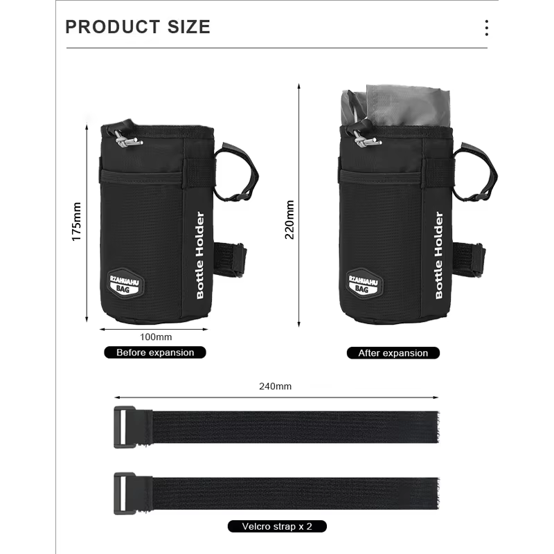 Pochette porte-bouteille isotherme portable pour VTT et vélo de route