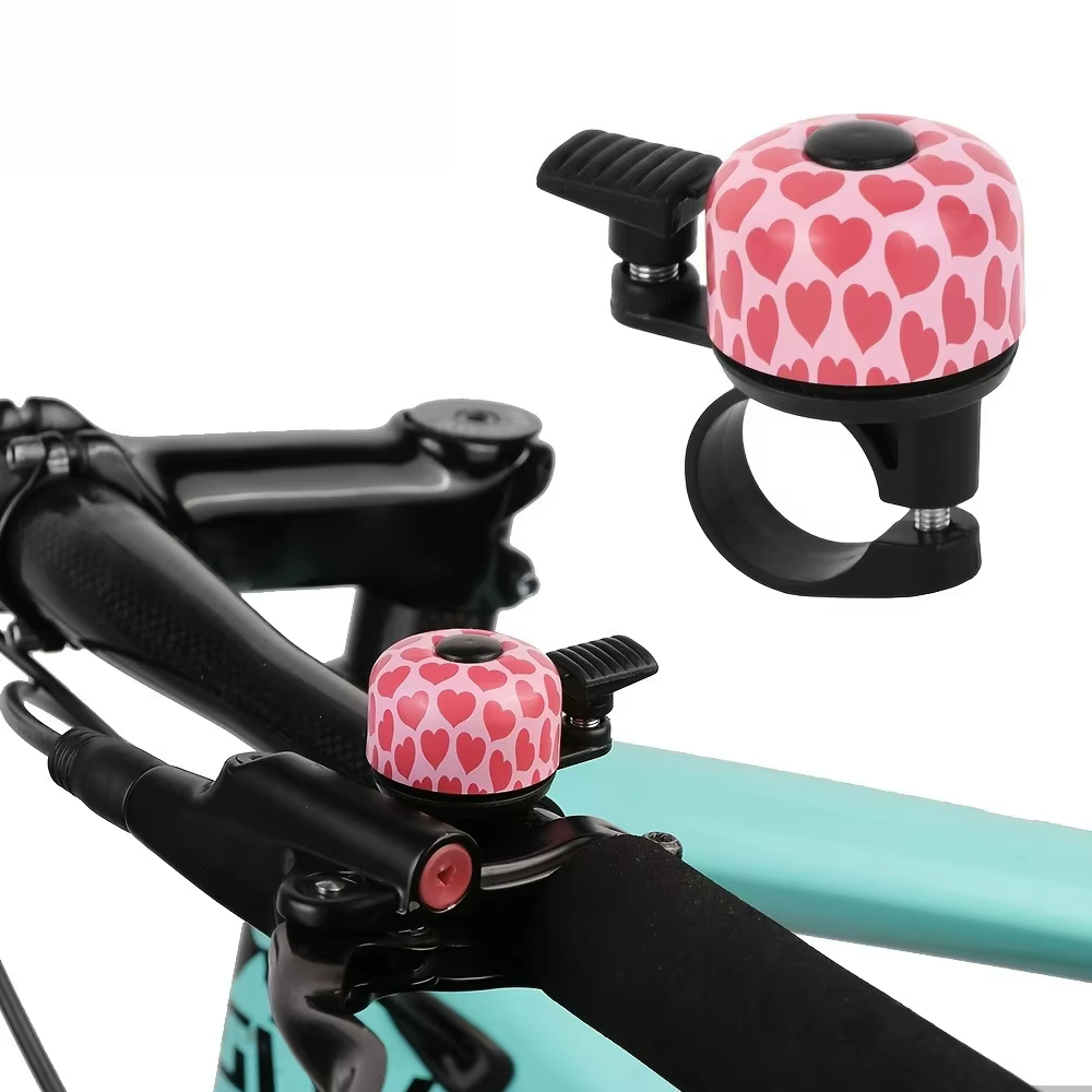 1 cloche de vélo en forme de cœur rose mignonne