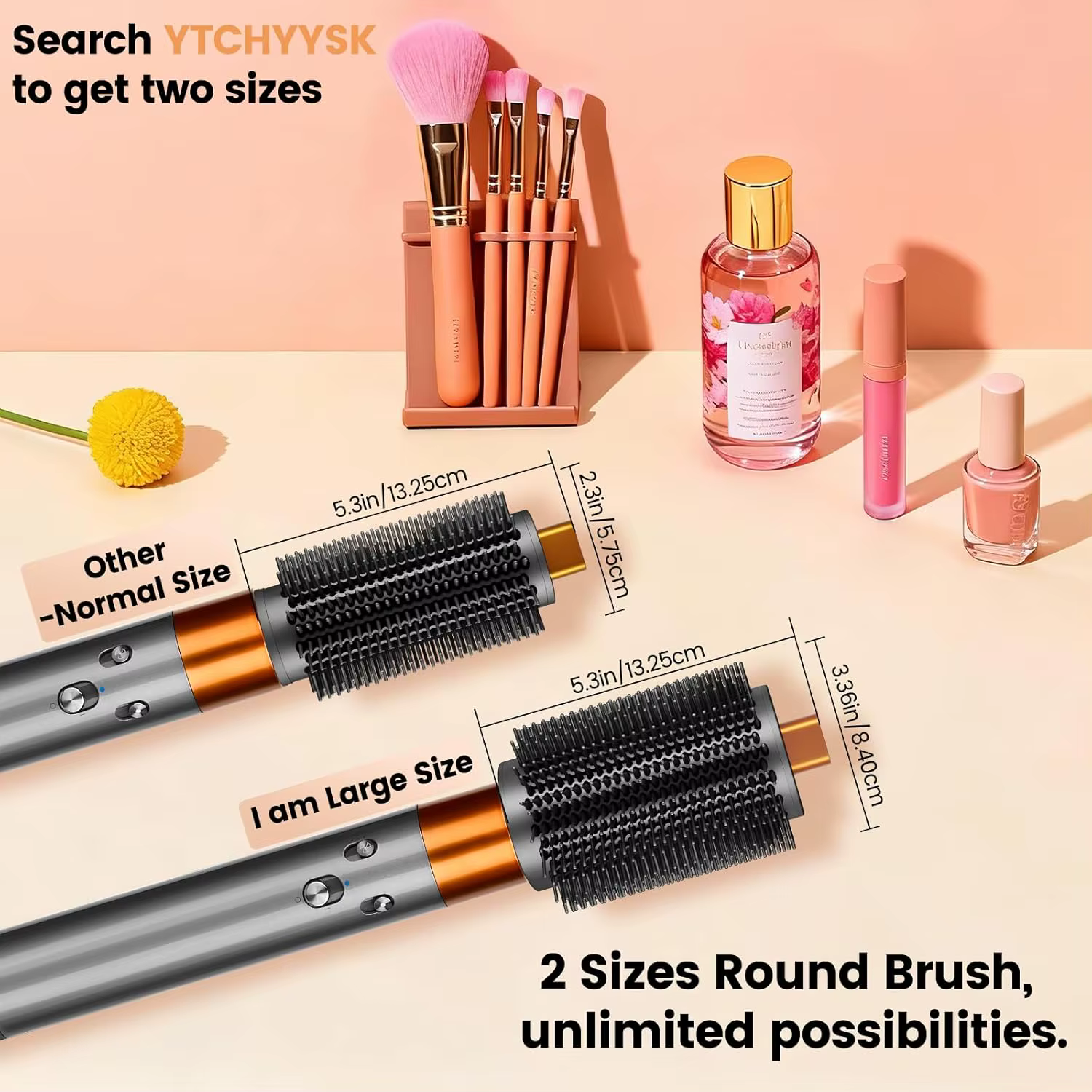 Grande brosse ronde volumisante, peigne à boucler pour accessoires Dyson Airwrap, plus grande brosse ronde pour cheveux raides et ondulés