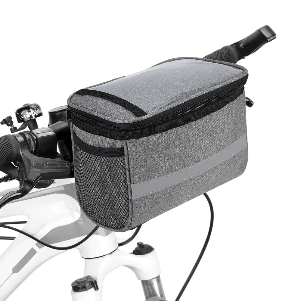 Sac de guidon de vélo isolé avec bande de coulée