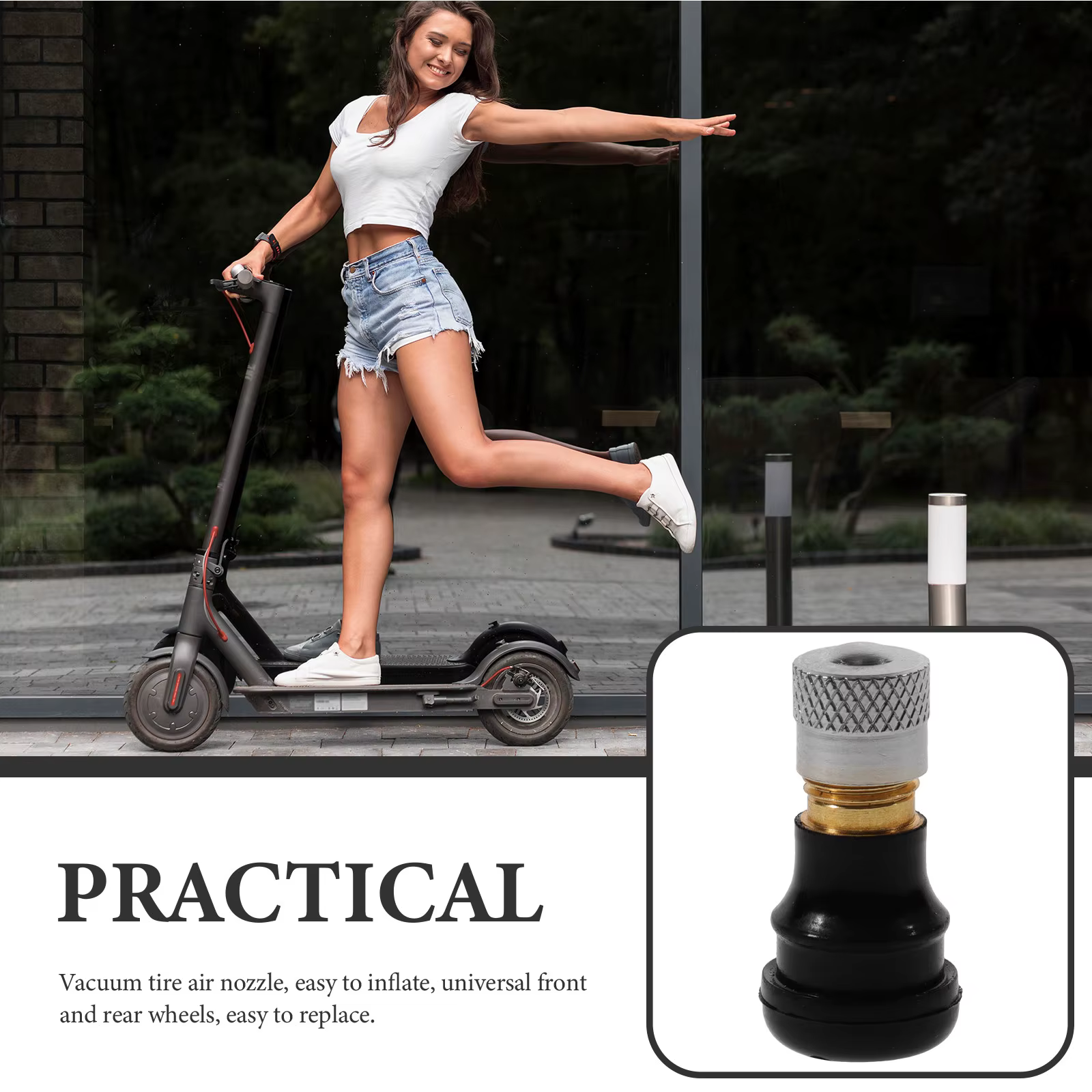 Valve de pneu de trottinette électrique sans chambre à air