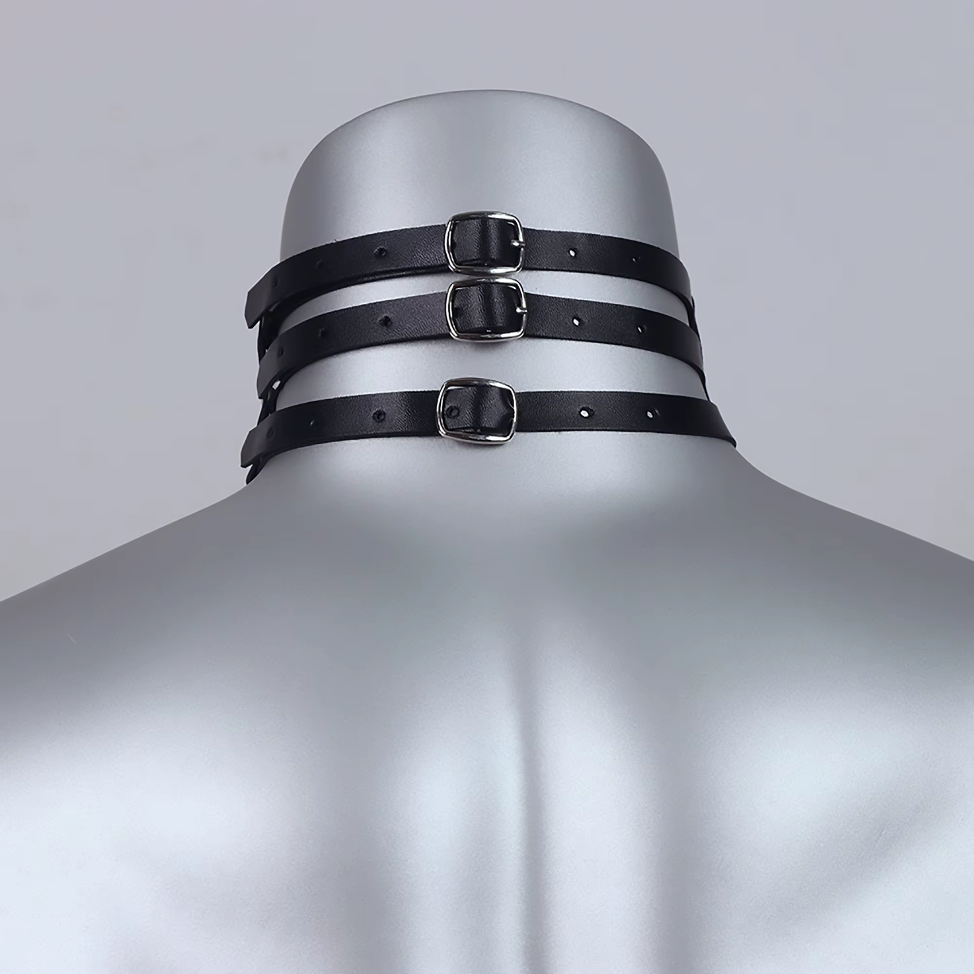 Collier ras du cou gothique ajustable en cuir PU avec clous métalliques pour le quotidien, les fêtes, les célébrations, accessoire de fête