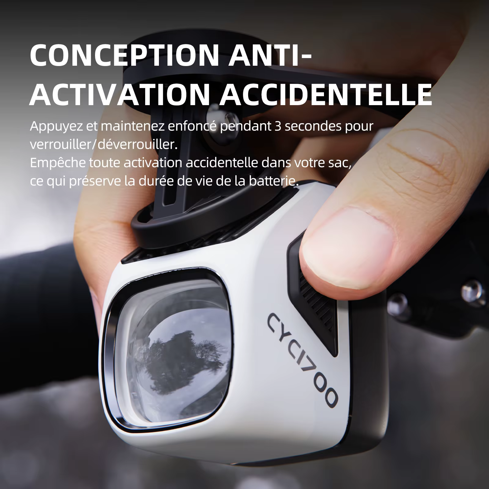 CYCLAMI CYC1700 Phare de vélo suspendu sans fil à télécommande