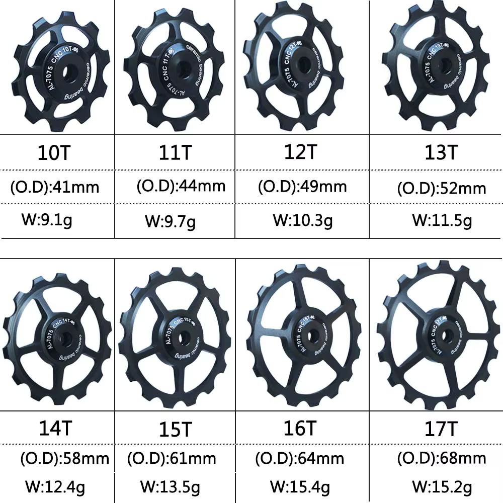 10T 11T 12T 13T 14T 15T 16T 17T vtt vélo de route dérailleur arrière poulie rouleau roulement en céramique Guide roue Jockey pour Shimano Sram