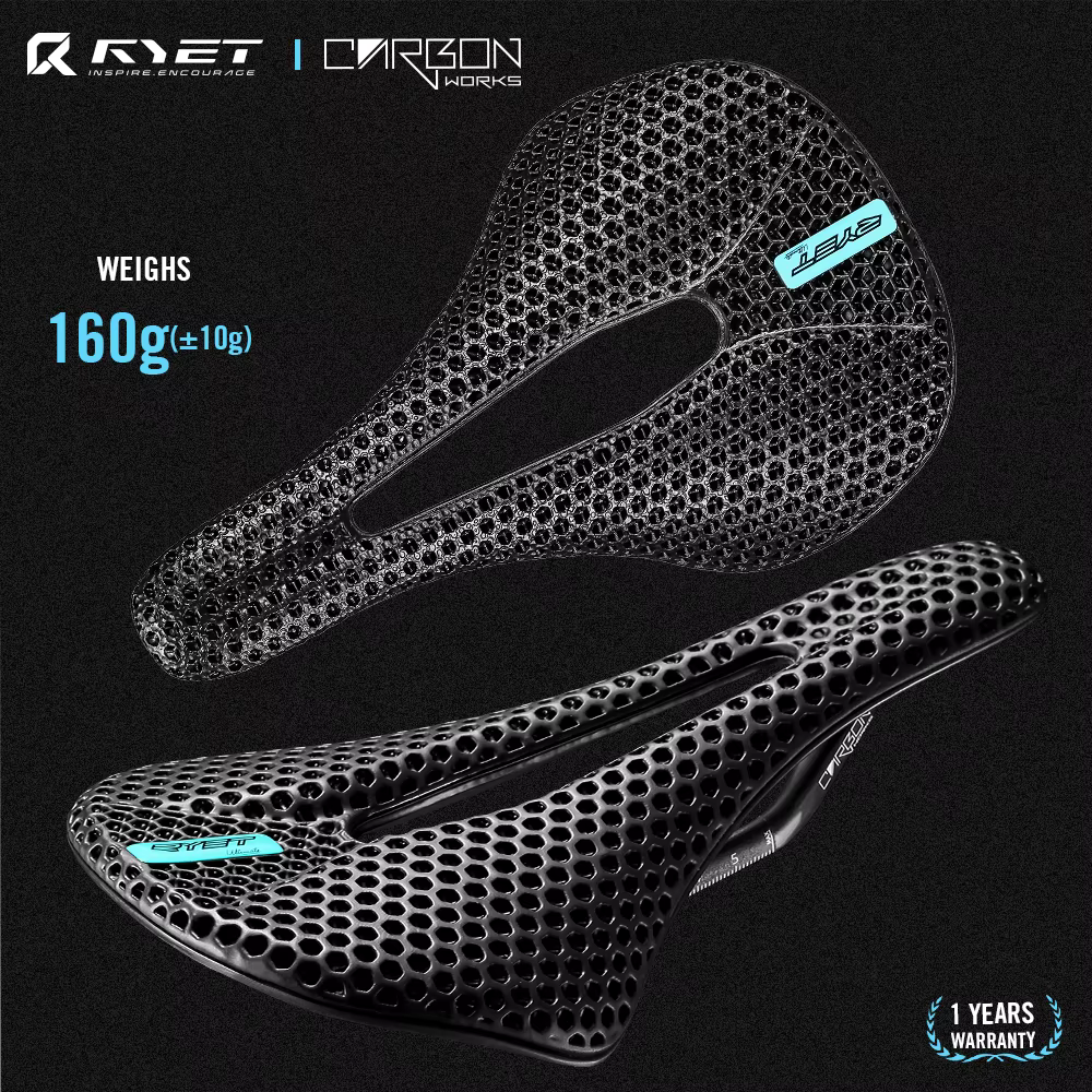RYET 3D imprimé vélo selle en carbone 140mm 142mm Super léger route vtt course EVA selles