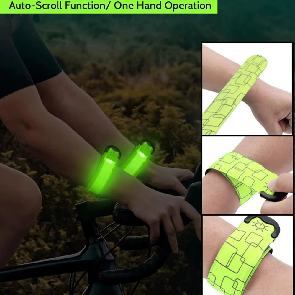 Brassard de course de nuit, bande lumineuse LED, brassard de sécurité pour cyclisme, Sports de plein air, ceinture de bras, bracelet d'avertissement de jambe