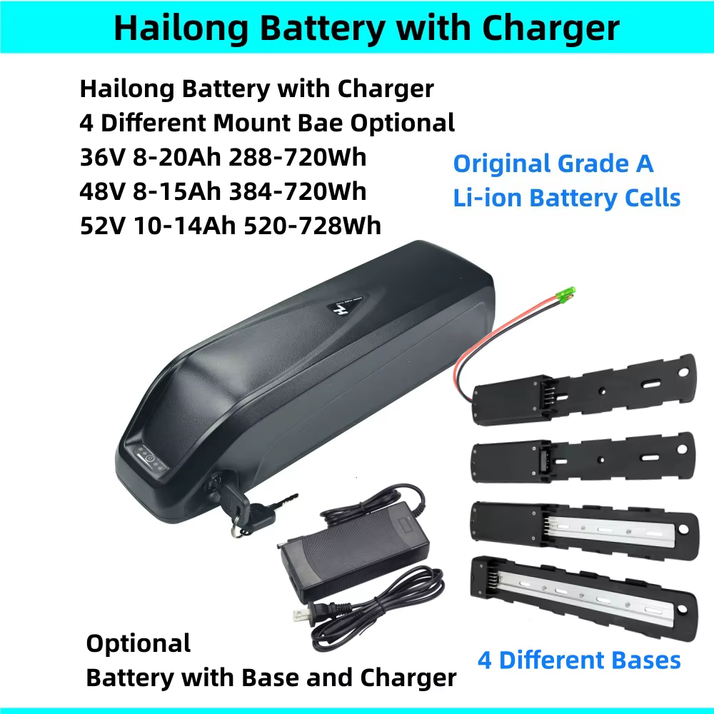 24v 36v 48v 52v Hailong Electric Bike Bicycle batteries 10ah 10.4ah 11.6ah 12ah 13ah 14ah 15ah 16ah 17ah 17.5ah Ebike Battery