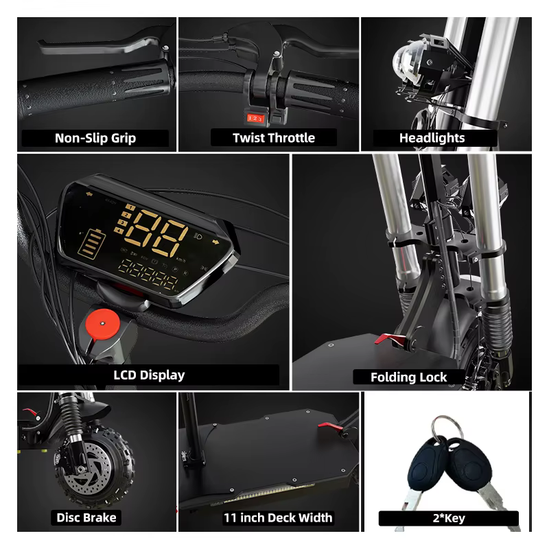 Trottinette électrique sans chambre à air pour adultes