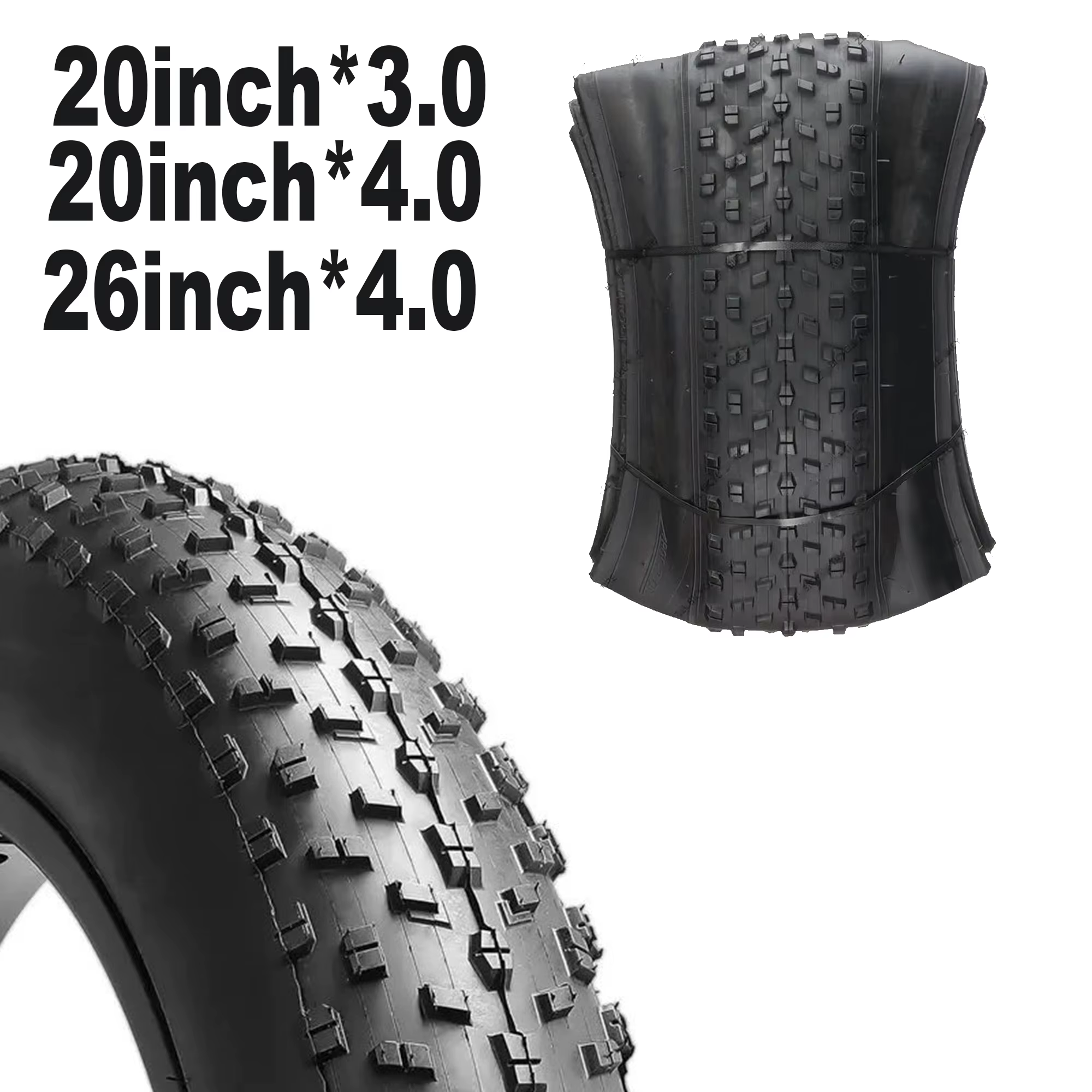 Pneu de vélo électrique pliant robuste en Kevlar Bead de 20 pouces-pneus 26/20 pouces (26x4.0