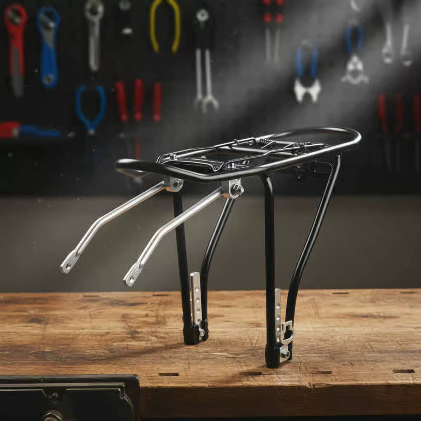 Porte-bagages arrière pliable et réglable pour vélo