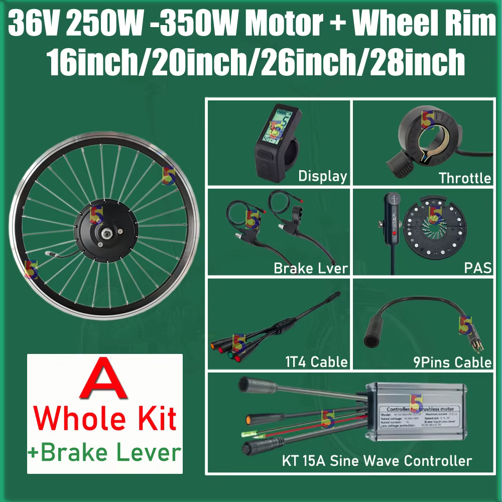 Moteur de jante de roue intégré 16 pouces/20 pouces/26 pouces/28 pouces