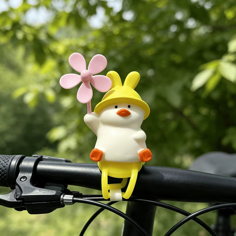 Adorable accessoire de vélo électrique en forme de canard jaune - Décoration