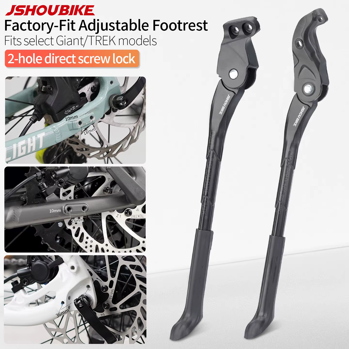 Béquille de vélo réglable en alliage d'aluminium