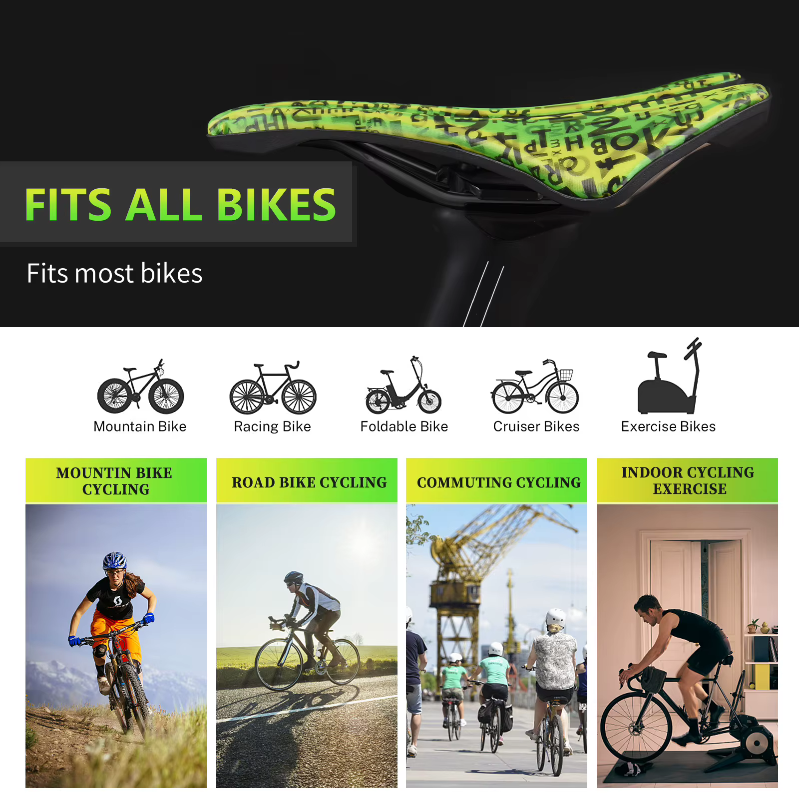 Selle caméléon pour vélo de route et VTT