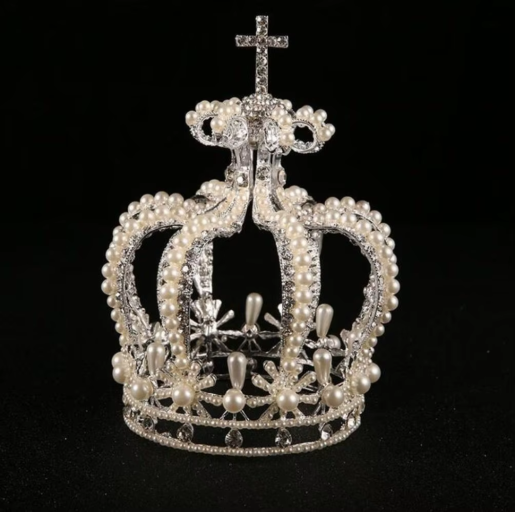 Accessoires pour cheveux de mariée, Styles baroques croisés, couronne de mariage en perles de cristal Vantage, diadème de mariée en alliage, couronnes de reine baroques