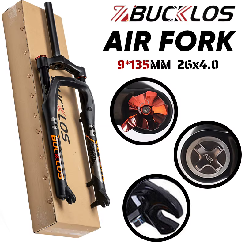 BUCKKub26X4.0-Fourche de vélo à suspension pneumatique
