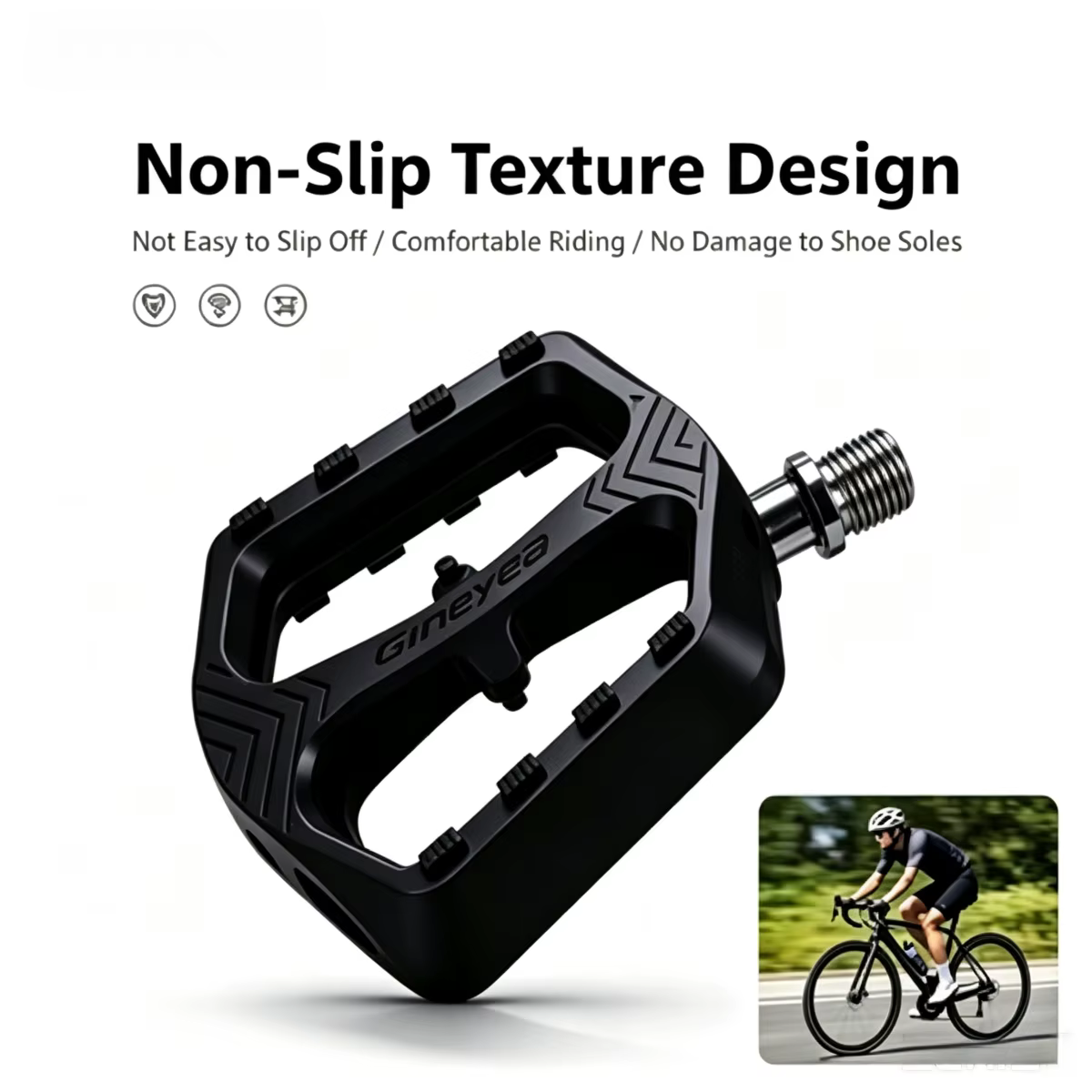 Pédales de vélo en nylon GINEYEA M857S