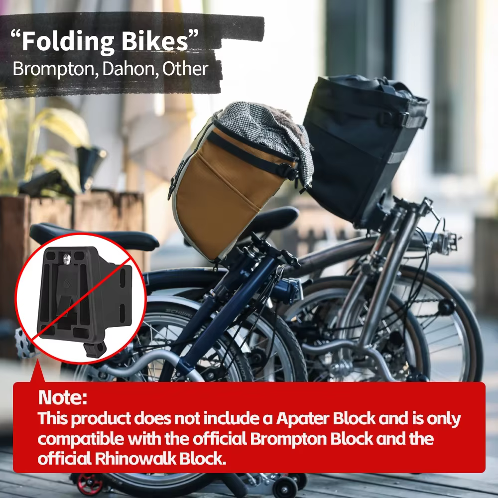 Sac de panier avant pour vélo Rhinowalk pour Brompton 17L/24L