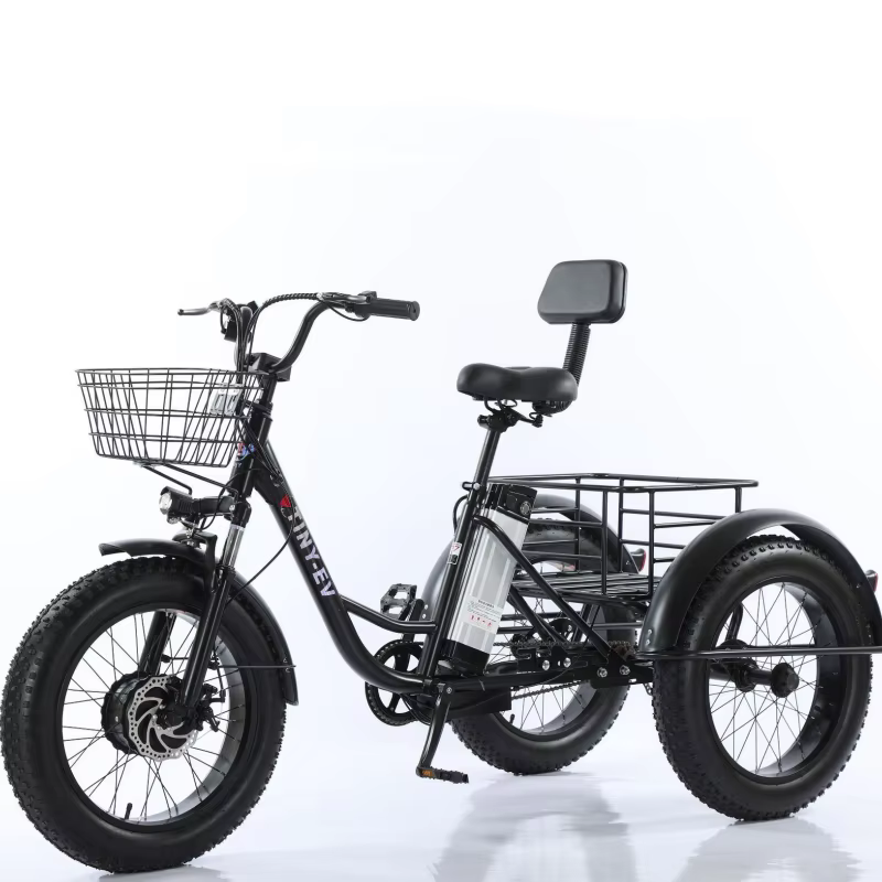 20 pouces gros pneu vélo électrique 3 roues vélos électriques pour hommes femmes adultes puissant neige noir