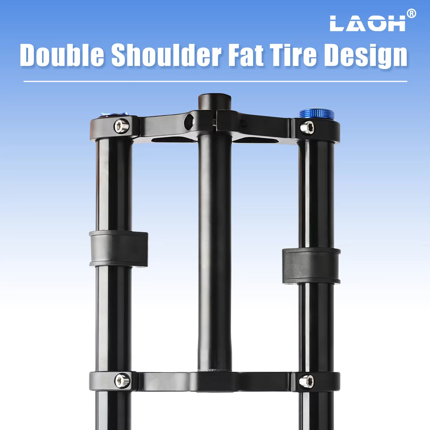 Fourche de suspension LAOH 20 pouces pour vélo, avec pneu 4.0, débattement 160 mm, double épaule, QR 9 mm, tube droit, pour VTT, Fat Bike, neige et plage