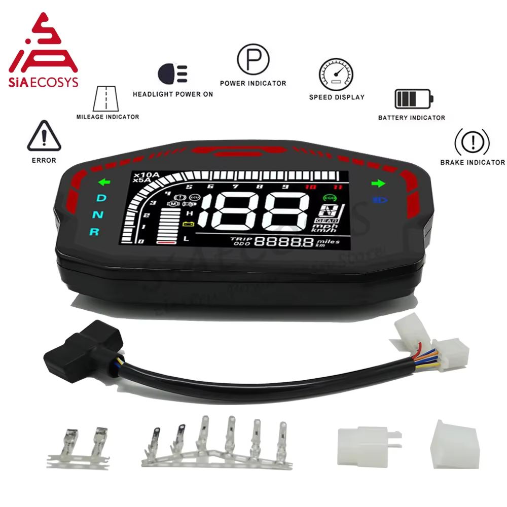SIAECOSYS DKD écran LCD Scooter électrique moto DKD compteur de vitesse affichage numérique pour contrôleur Fardriver et VOTOL