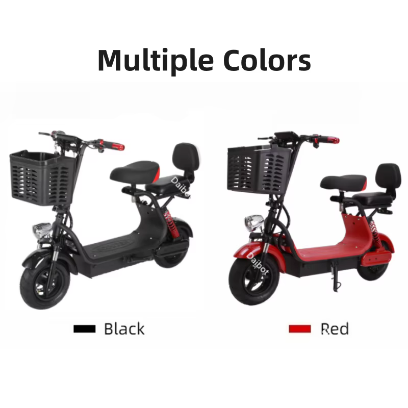 Parent enfant 2 roues Scooter électrique 2 sièges pour adultes 1000W 48V famille léger
