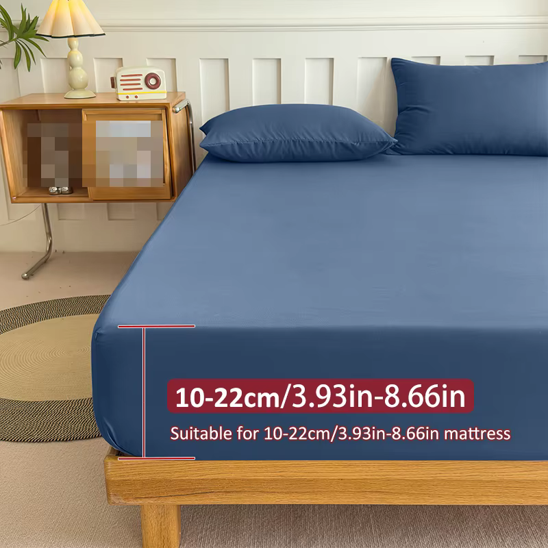 Drap-housse 90/120/150/180x200 avec bande élastique, couleur unie, protège-matelas, pour lits simples, doubles et king size, en polyester