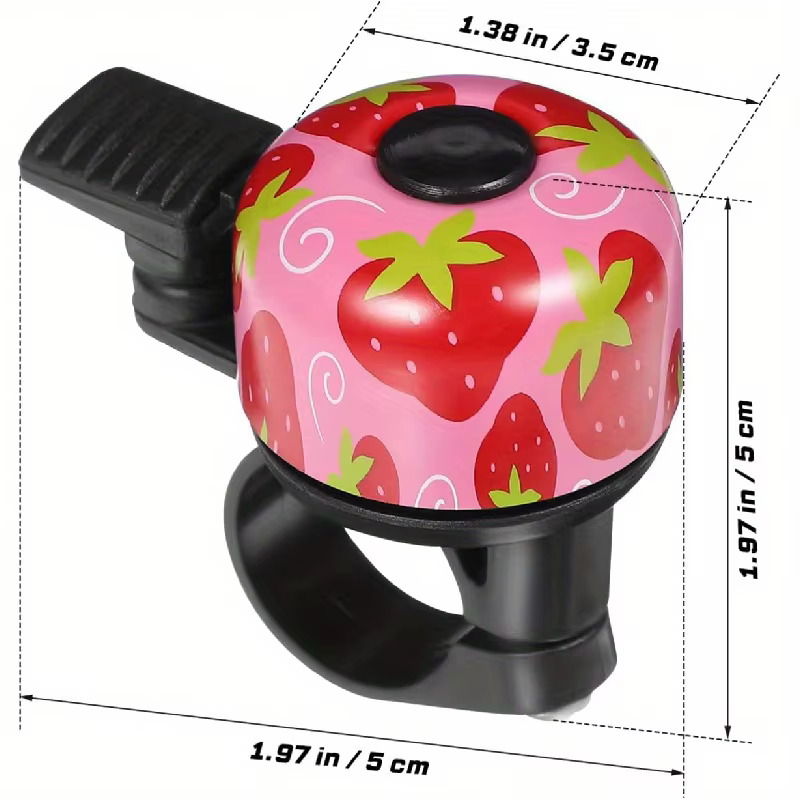 Sonnette de vélo fraise pour enfants et adultes