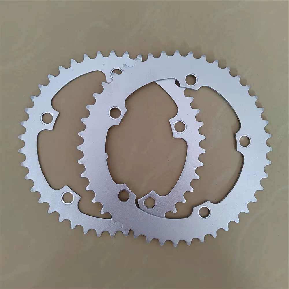 Couronne de roue à chaîne en alliage d'aluminium argenté pour vélo pliant