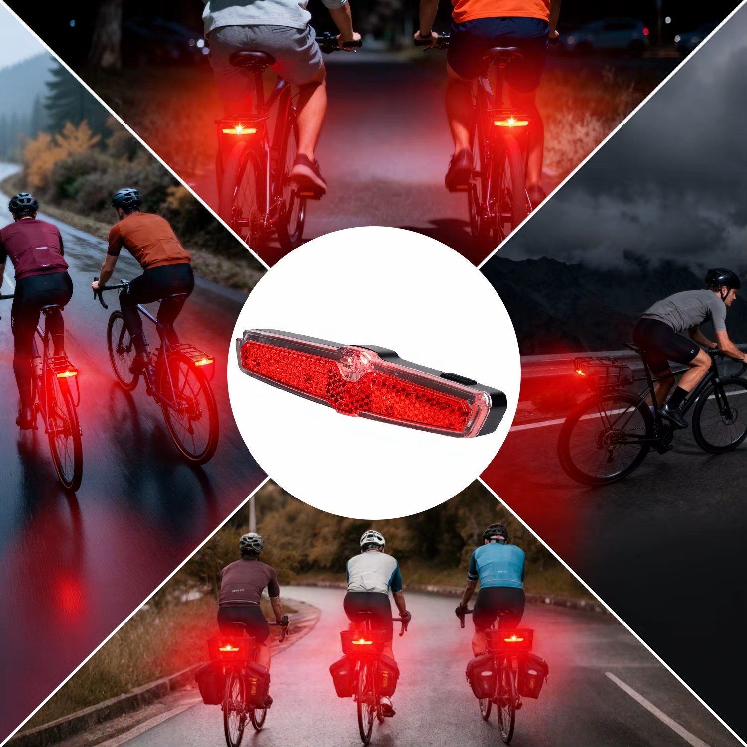 Porte-vélo avec feu arrière IPX5 étanche