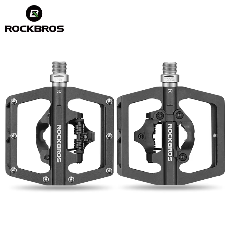 Pédale de vélo ROCKBROS 2 en 1 avec cale libre pour système SPD