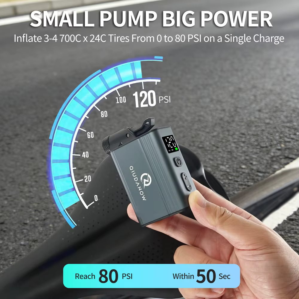 Pompe à air électrique portable pour pneus de vélo avec écran numérique